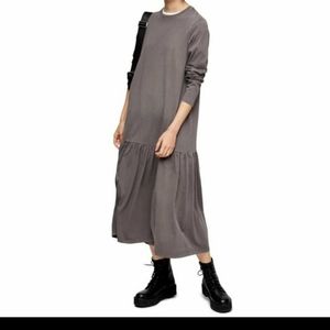 TOPSHOP t-shirt dress drop waist long sleeve